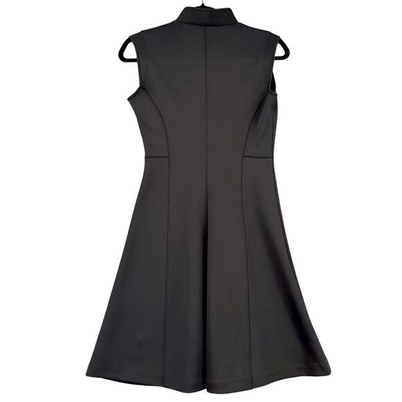 Elie Tahari Black‎ Front Zip Fit & Flared Skirt Sleeveless Scuba Dress Size 2 - Picture 2 of 8
